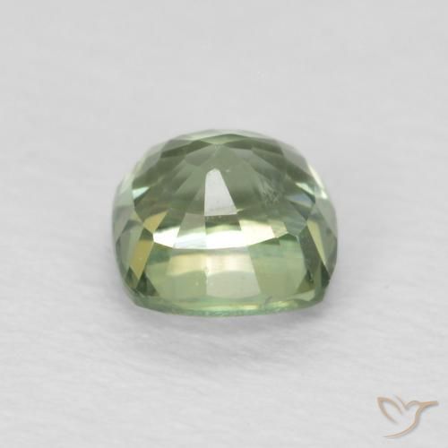 Sapphire Gemstone in 4.5 x 4.4 mm Size for Sale, Sapphire Stone in Light Sage Green Color