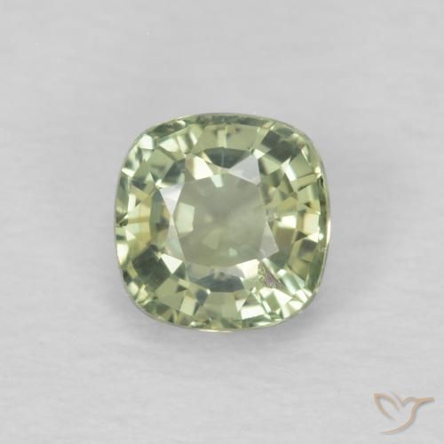 0.48ct Natural Very Light Green Sapphire, Cushion, VS