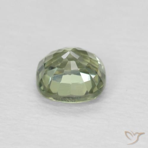 Sapphire Gemstone in 4.3 x 4.2 mm Size for Sale, Sapphire Stone in Very Light Green Color