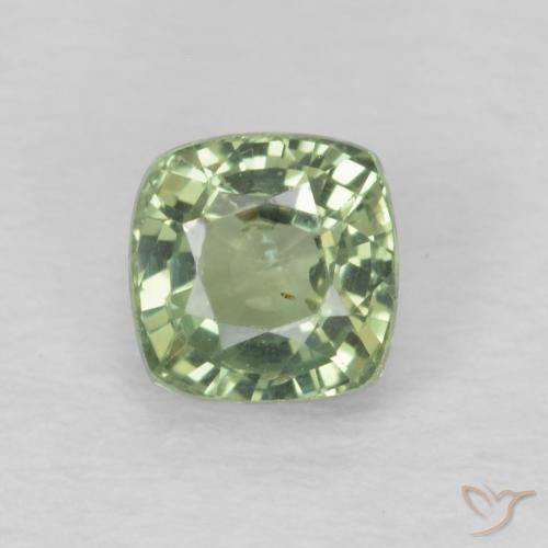 0.59ct Natural Light Sage Green Sapphire, Cushion, VS