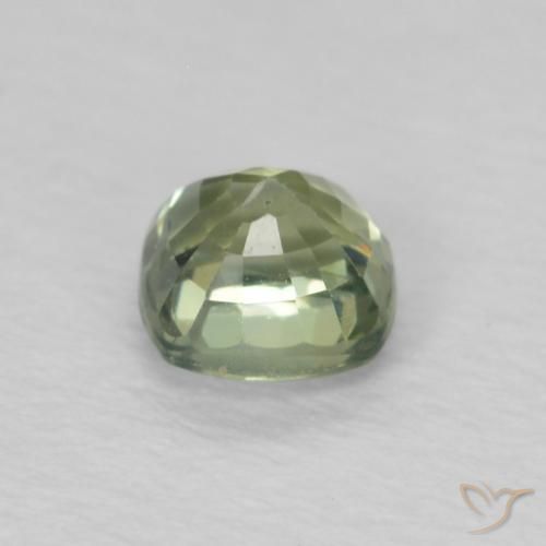 Sapphire Gemstone in 4.3 x 4.2 mm Size for Sale, Sapphire Stone in Light Sage Green Color
