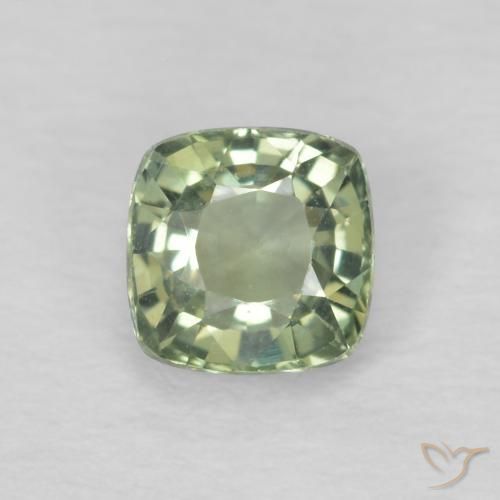 0.53ct Natural Light Green Sapphire, Cushion, VS