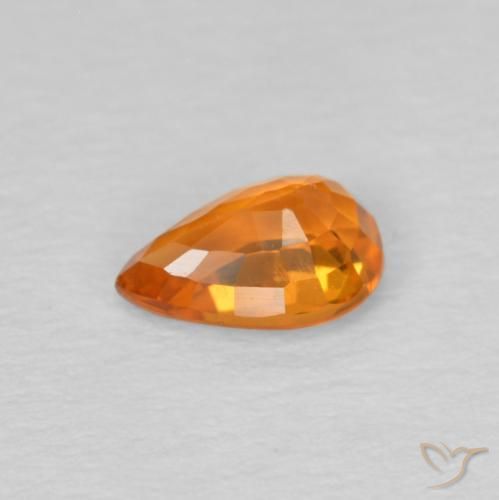 Sapphire Gemstone in 6 x 4 mm (calibrated) Size for Sale, Sapphire Stone in Medium Orange Color