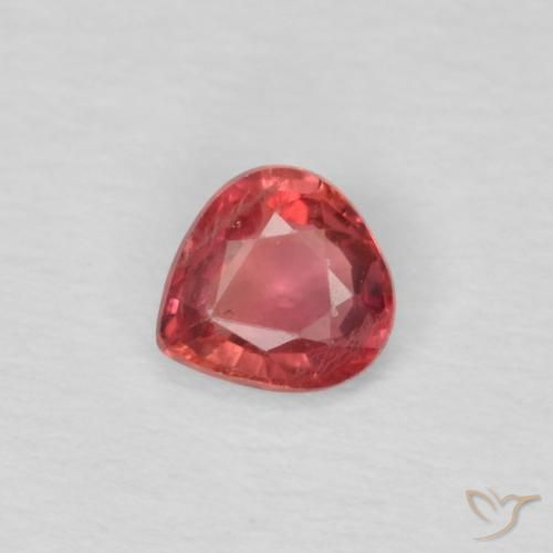 0.44ct Natural Medium Red Sapphire, Pear Shape, VS