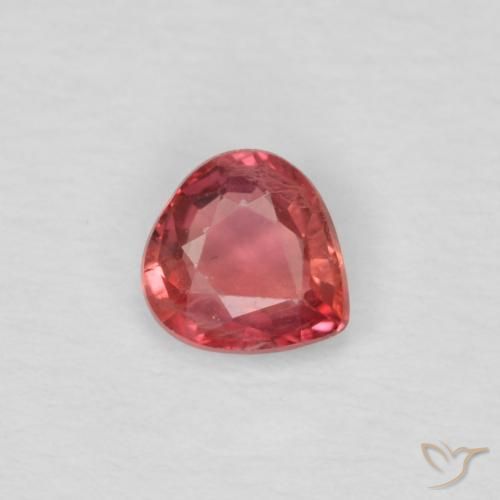 0.44 ct Red Sapphire Stone, Natural Sapphire in Pear Facet Shape for Sale