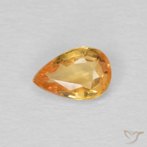 0.51ct Natural Dark Golden Sapphire, Pear Shape, VVS-VS