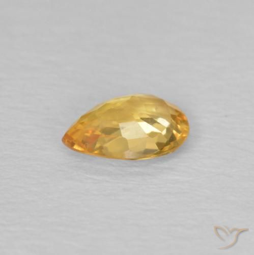 Sapphire Gemstone in 6 x 4 mm (calibrated) Size for Sale, Sapphire Stone in Deep Golden Orange Color