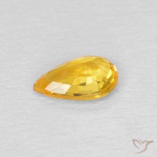 Sapphire Gemstone in 6 x 4 mm (calibrated) Size for Sale, Sapphire Stone in Deep Golden Orange Color