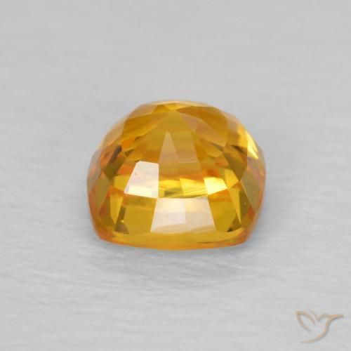 Sapphire Gemstone in 4.6 x 4.5 mm Size for Sale, Sapphire Stone in Medium Gold Color