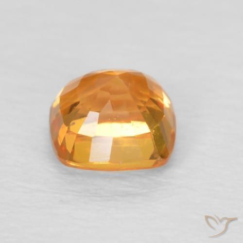 Sapphire Gemstone in 4.6 x 4.6 mm Size for Sale, Sapphire Stone in Medium Orange Color