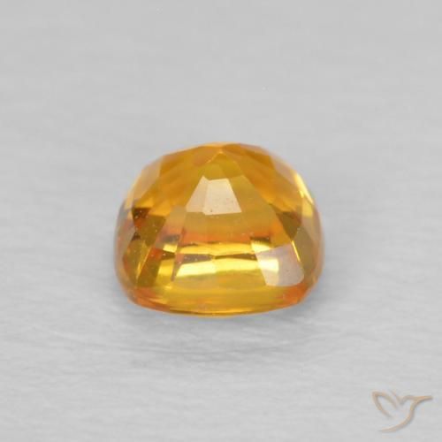 Sapphire Gemstone in 4.2 x 4.2 mm Size for Sale, Sapphire Stone in Orange-Gold Color