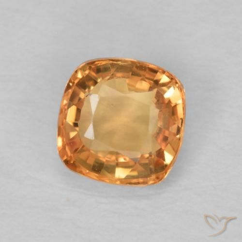 0.62 ct Orange Sapphire Stone, Natural Sapphire in Cushion-Cut Shape for Sale