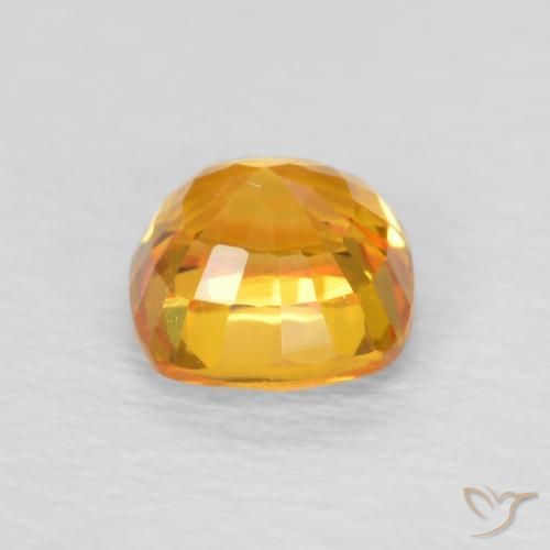 Sapphire Gemstone in 4.6 x 4.6 mm Size for Sale, Sapphire Stone in Orange-Gold Color