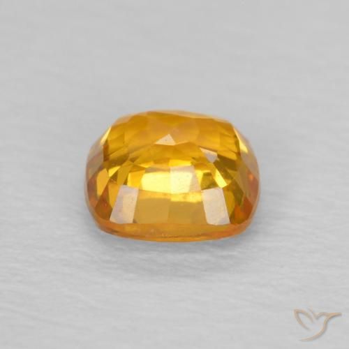 Sapphire Gemstone in 4.6 x 4.5 mm Size for Sale, Sapphire Stone in Orange-Gold Color