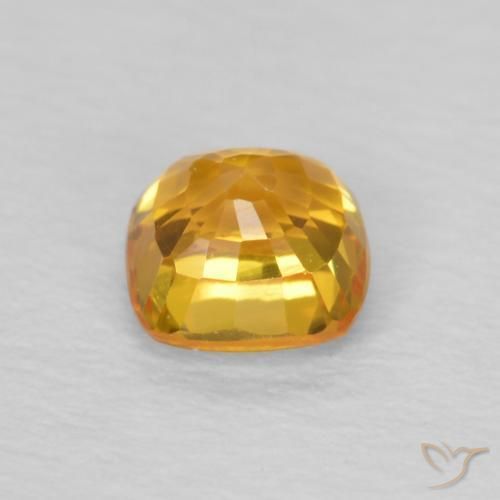 Sapphire Gemstone in 4.5 x 4.5 mm Size for Sale, Sapphire Stone in Medium Orange Color