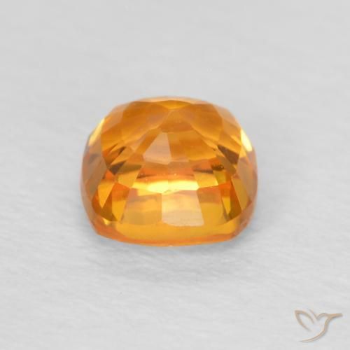 Sapphire Gemstone in 4.5 x 4.5 mm Size for Sale, Sapphire Stone in Medium Orange Color
