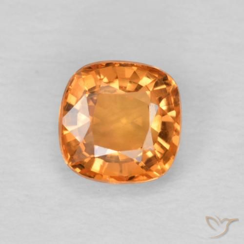 0.57ct Natural Medium Orange Sapphire, Cushion, VVS