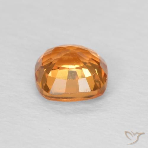 Sapphire Gemstone in 4.4 x 4.4 mm Size for Sale, Sapphire Stone in Medium Orange Color