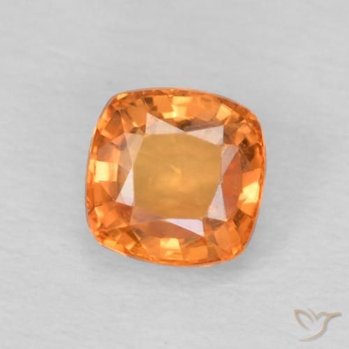 0.61ct Natural Reddish Orange Sapphire, Cushion, VVS