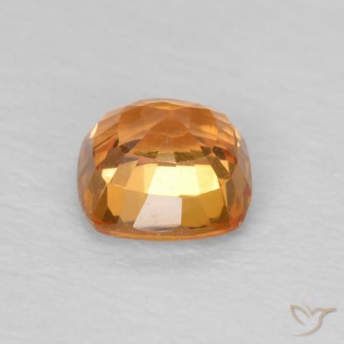 Sapphire Gemstone in 4.5 x 4.5 mm Size for Sale, Sapphire Stone in Reddish Orange Color