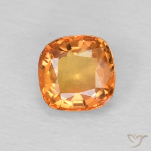 0.51ct Natural Reddish Orange Sapphire, Cushion, VVS