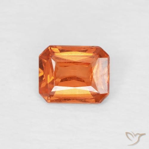 0.46ct Natural Reddish Orange Sapphire, Emerald Cut, VVS