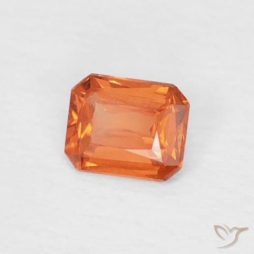 0.46 ct Orange Sapphire Stone, Natural Sapphire in Octagon / Scissor Cut Shape for Sale