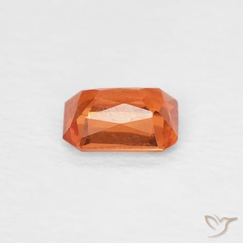 Sapphire Gemstone in 4.8 x 4 mm Size for Sale, Sapphire Stone in Reddish Orange Color