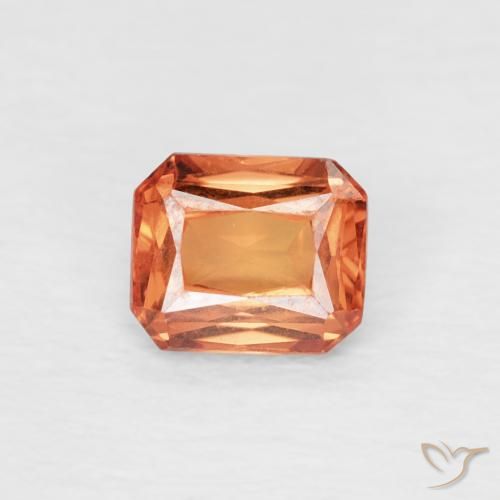 0.55ct Natural Fire Orange Sapphire, Emerald Cut, VVS