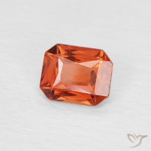0.46 ct Orange Sapphire Stone, Natural Sapphire in Octagon / Scissor Cut Shape for Sale