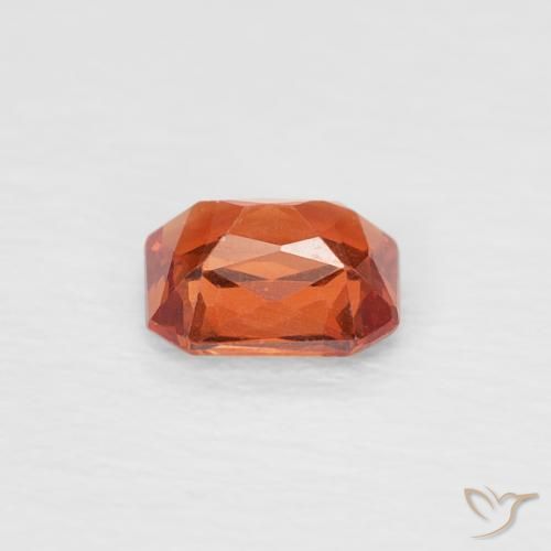 Sapphire Gemstone in 4.8 x 3.9 mm Size for Sale, Sapphire Stone in Amber Orange Color