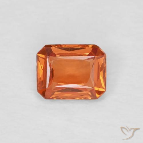 0.42ct Natural Medium Dark-Orange Sapphire, Emerald Cut, VVS