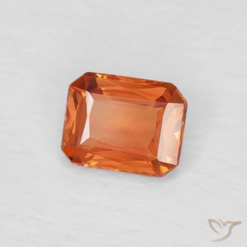 0.42 ct Orange Sapphire Stone, Natural Sapphire in Octagon / Scissor Cut Shape for Sale
