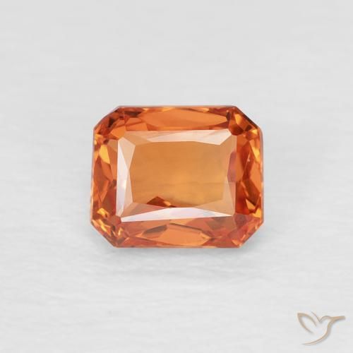 0.63ct Natural Yellowish Orange Sapphire, Emerald Cut, VVS