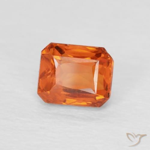 0.79 ct Orange Sapphire Stone, Natural Sapphire in Octagon / Scissor Cut Shape for Sale