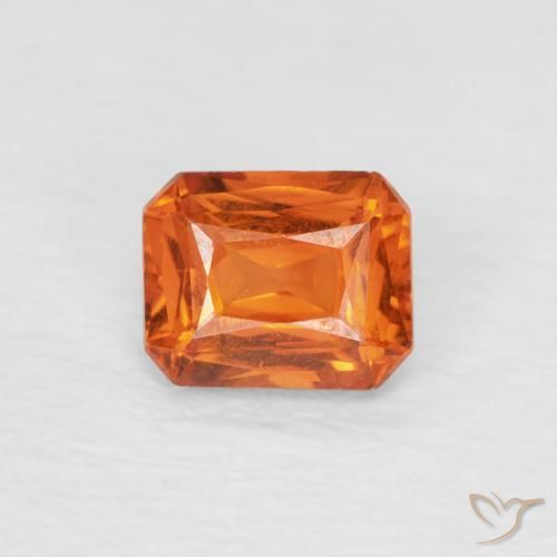 0.54ct Natural Fire Orange Sapphire, Emerald Cut, VVS