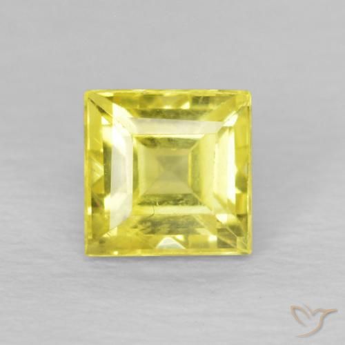 0.68ct Natural Light Yellow Sapphire, Square, VS