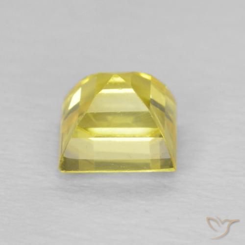 Sapphire Gemstone in 4.3 x 4.3 mm Size for Sale, Sapphire Stone in Light Yellow Color