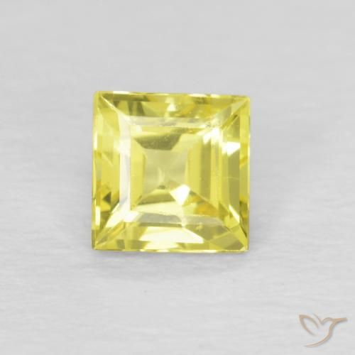 0.46ct Natural Light Yellow Sapphire, Square, VVS-VS