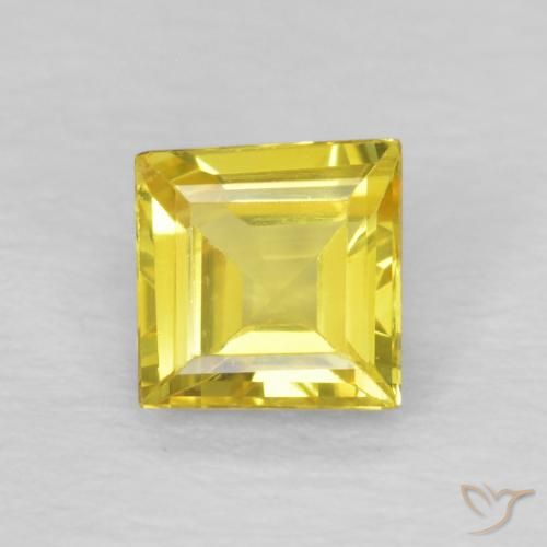 0.50ct Natural Light Yellow Sapphire, Square, VVS-VS