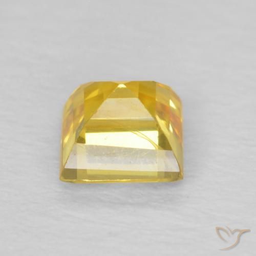 Sapphire Gemstone in 4.3 x 4.2 mm Size for Sale, Sapphire Stone in Medium Yellow Color