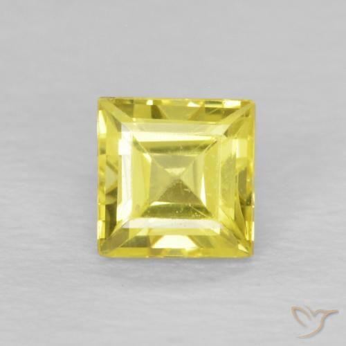 0.52ct Natural Light Yellow Sapphire, Square, VVS-VS