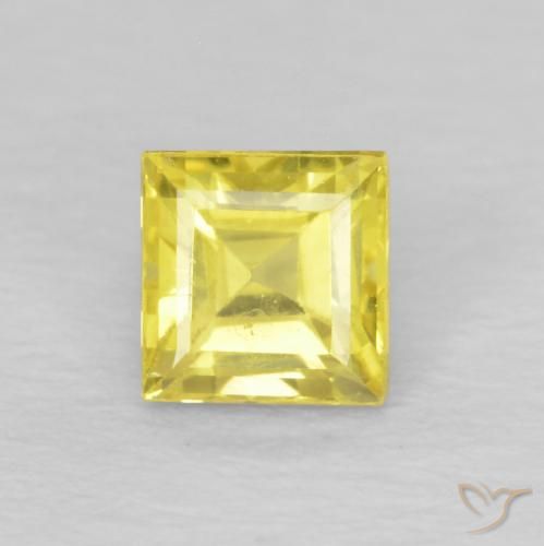 0.60ct Natural Light Yellow Sapphire, Square, VVS-VS
