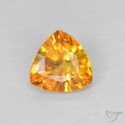 0.72ct Natural Dark Orange Sapphire, Trillion, VS