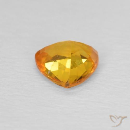 Sapphire Gemstone in 5.6 x 5.5 mm Size for Sale, Sapphire Stone in Dark Orange Color