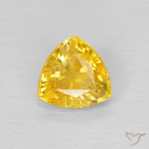 0.80ct Natural Golden Orange Sapphire, Trillion, VVS-VS