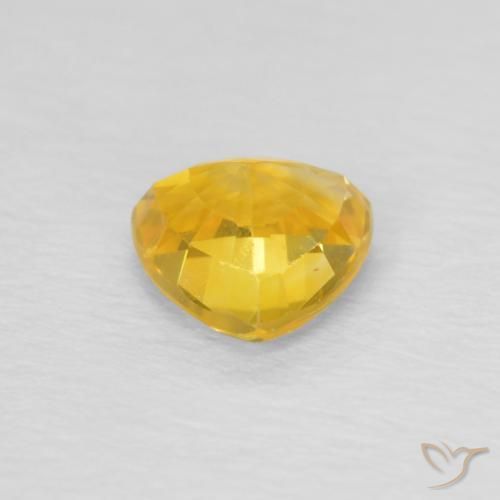 Sapphire Gemstone in 5.5 x 5.4 mm Size for Sale, Sapphire Stone in Golden Orange Color