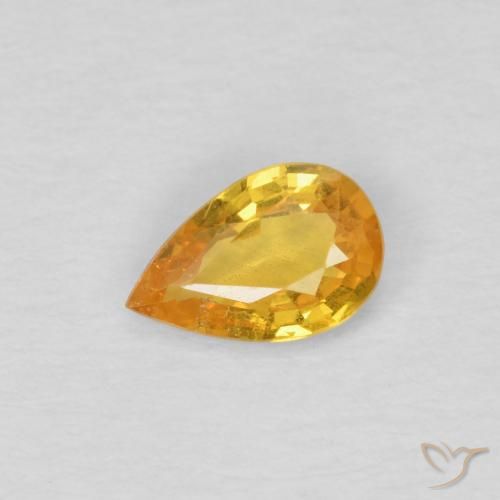 0.39ct Natural Dark Golden Sapphire, Pear Shape, VS