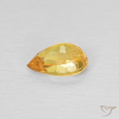 Sapphire Gemstone in 6 x 4 mm (calibrated) Size for Sale, Sapphire Stone in Deep Golden Orange Color