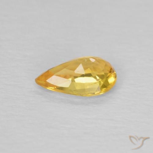 Sapphire Gemstone in 6 x 3.8 mm Size for Sale, Sapphire Stone in Deep Golden Orange Color